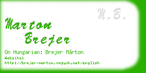 marton brejer business card